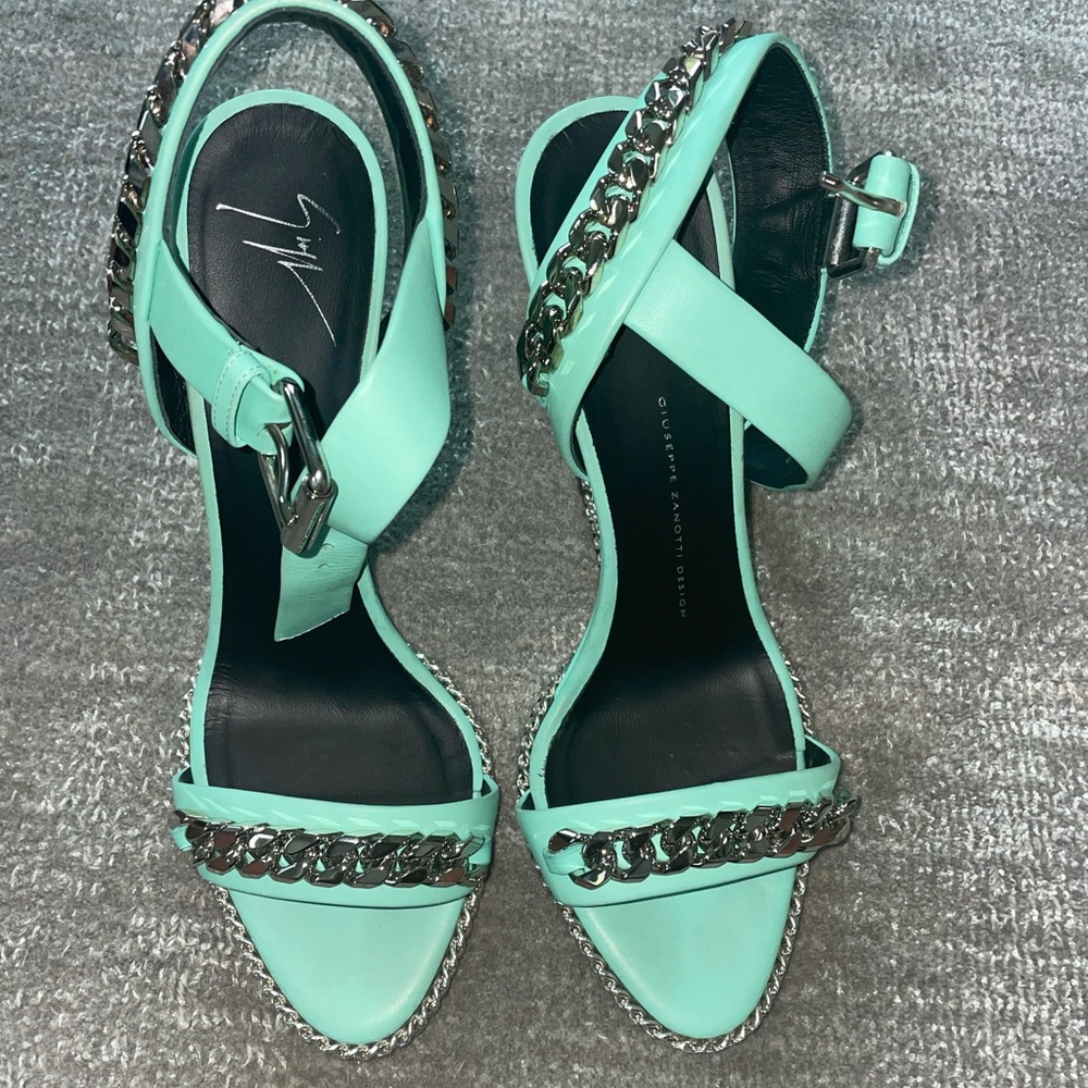 Giuseppe Zanotti Mint  Chain Wedges